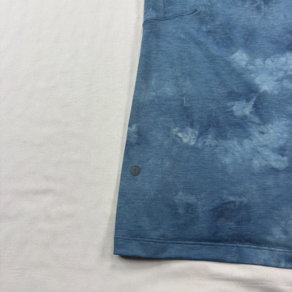 Lululemon Shirt Mens Medium Blue Always Agile Diamond Dye Athletic Stretch - Picture 8 of 9
